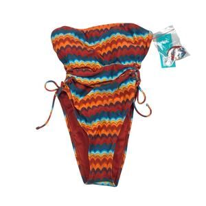 Sports Illustrated Swimsuit Women's XS One Piece Strapless Striped NWT